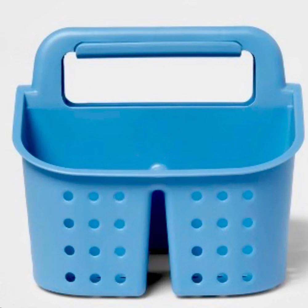 Shower caddy blue.